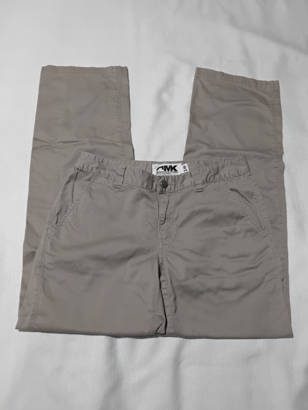 Mountain Khakis Teton Twill Straight-Leg Pants in Light Taupe Womens Sz 6R.